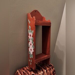 Floral Wooden Wall Shelf
